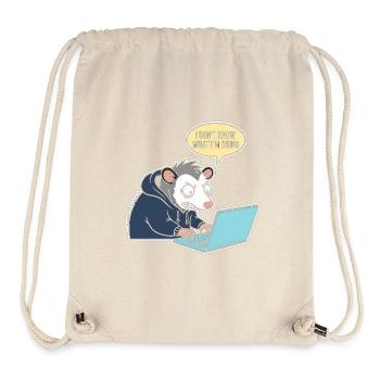 Ratte am Laptop: Was tu ich? - Stanley/Stella recycelter Gym Bag - Naturweiß - Vorne