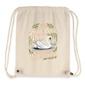 Humour du cygne de Hyde Park - Sac à cordon recyclé Stanley/Stella - blanc naturel - Devant
