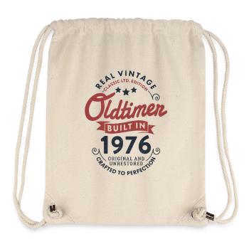 50e anniversaire de voiture classique vintage de 1976 - Sac à cordon recyclé Stanley/Stella - blanc naturel - Devant
