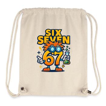 Six Seven 67 Science Humor Nerd Gift Idea - Stanley/Stella Recycled Gym Bag - natural - Front