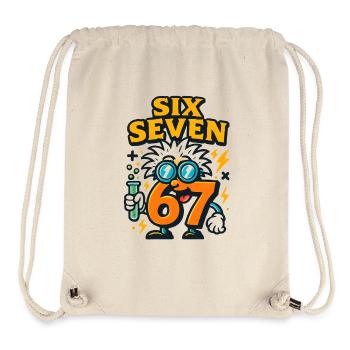 Six Seven 67 Science Humor Nerd Gift Idea - Stanley/Stella Recycled Gym Bag - natural - Front