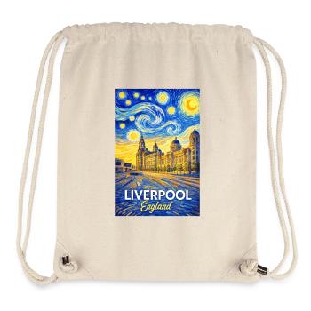Liverpool England Van Gogh Style Skyline - Stanley/Stella Recycled Gym Bag - natural - Front