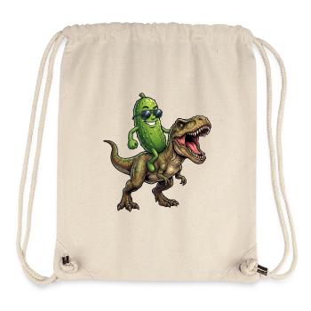Saure Gurke reitet auf Dinosaurier - Stanley/Stella recycelter Gym Bag - Naturweiß - Vorne