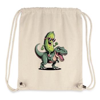 Saure Gurke reitet auf Dinosaurier - Stanley/Stella recycelter Gym Bag - Naturweiß - Vorne
