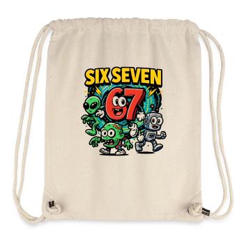 Six Seven 67 Italian Brainrot Nerd Humour Drôle - Sac à cordon recyclé Stanley/Stella - blanc naturel - Devant
