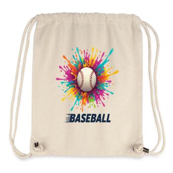 Lebhafter Baseball-Splash-Burst - Stanley/Stella recycelter Gym Bag - Naturweiß - Vorne