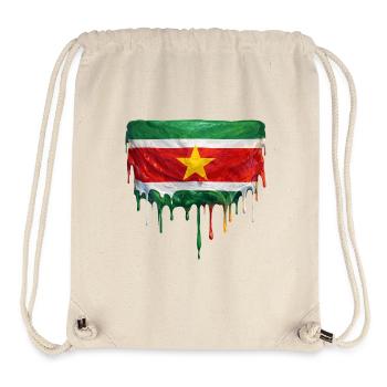 Suriname Flag Drop Art - Stanley/Stella Recycled Gym Bag - natural - Front