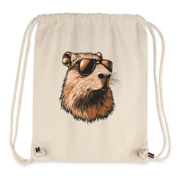 Capybara with sunglasses - Stanley/Stella Recycled Gym Bag - natural - Front