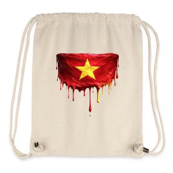 Vietnam Flaggenherz Tropfen - Stanley/Stella recycelter Gym Bag - Naturweiß - Vorne