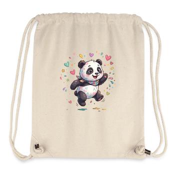 Kuschelpanda im Farbenregen - Stanley/Stella recycelter Gym Bag - Naturweiß - Vorne