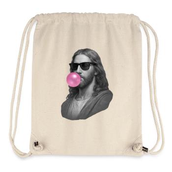 Jésus-Christ avec du chewing-gum et des lunettes de soleil - Sac à cordon recyclé Stanley/Stella - blanc naturel - Devant