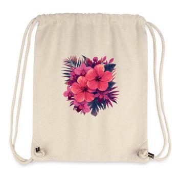 Hibiskusblütenstrauß in Pink-Palette - Stanley/Stella recycelter Gym Bag - Naturweiß - Vorne