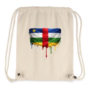 Central African Republic Flagge Tropfenpalette - Stanley/Stella recycelter Gym Bag - Naturweiß - Vorne