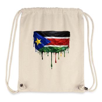 Art de la chute du drapeau du Soudan du Sud - Sac à cordon recyclé Stanley/Stella - blanc naturel - Devant