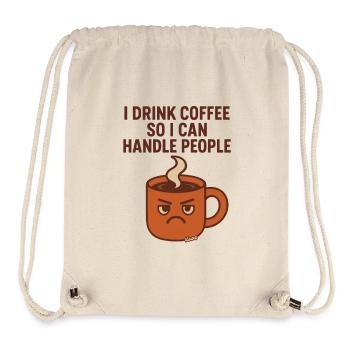 Coffee Shield: I Drink Coffee to Handle People - Stanley/Stella Recycled Gym Bag - natural - Front