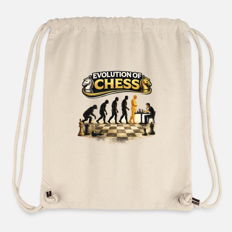 Évolution des échecs - Sac à cordon recyclé Stanley/Stella - blanc naturel