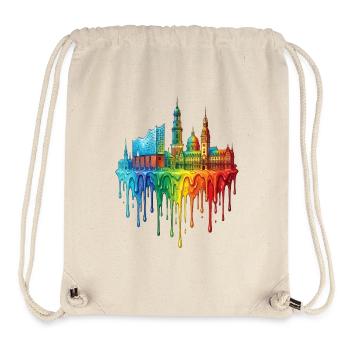 Hamburg with colorful gradient color - Stanley/Stella Recycled Gym Bag - natural - Front