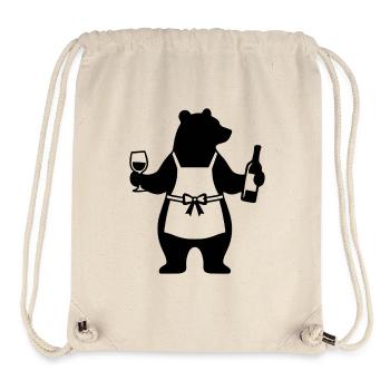 Bear Wine Lover - Stanley/Stella Recycled Gym Bag - natural - Front