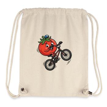 Funny Tomato Bicycle Cycling Cartoon - Stanley/Stella Recycled Gym Bag - natural - Front