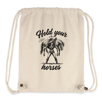 Lustiges Hold your horses - Stanley/Stella recycelter Gym Bag - Naturweiß - Vorne