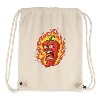 Flame Pepperoni Angry Face - Stanley/Stella Recycled Gym Bag - natural - Front