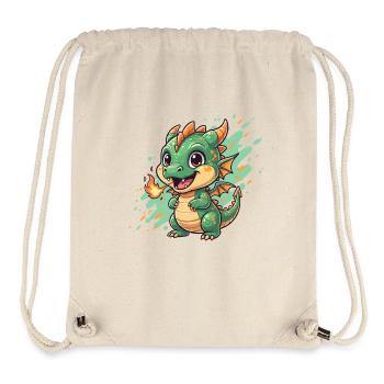Kleiner Feuerdrache Charm - Stanley/Stella recycelter Gym Bag - Naturweiß - Vorne