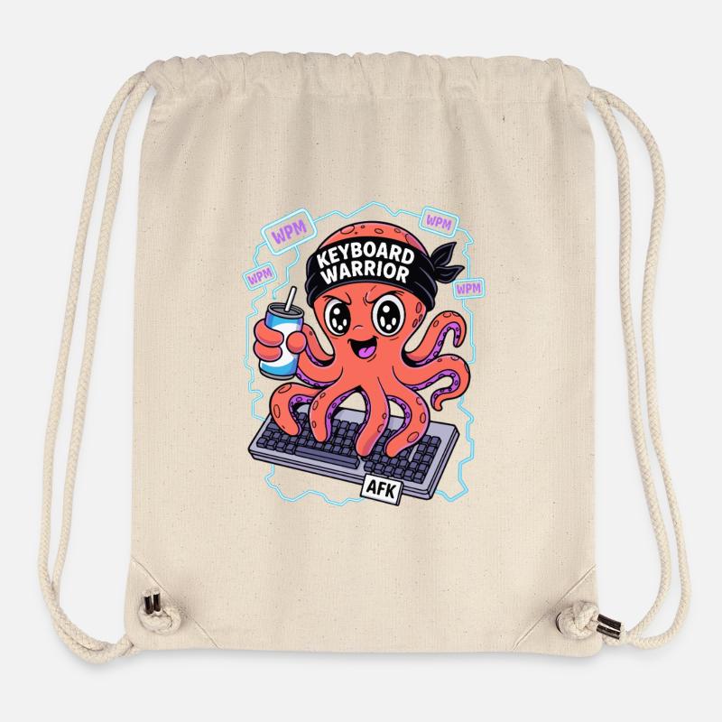 Keyboard Warrior Squid - Stanley/Stella Recycled Gym Bag - natural