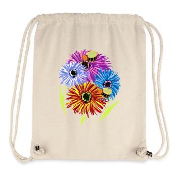 Retro Sommer Blumen Bienen - Stanley/Stella recycelter Gym Bag - Naturweiß - Vorne