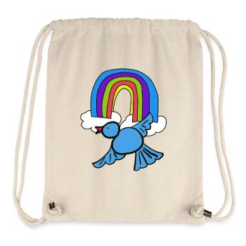 Regenbogen Wolken Vogel im Himmel - Stanley/Stella recycelter Gym Bag - Naturweiß - Vorne