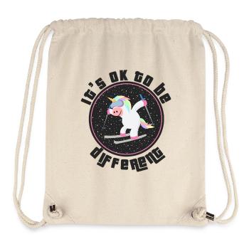 C’est normal d’être un autre licorne en ski - Sac à cordon recyclé Stanley/Stella - blanc naturel - Devant