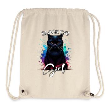Grumpy Black Cat Girl Black Cat - Stanley/Stella Recycled Gym Bag - natural - Front