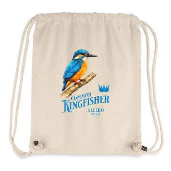 Conception de la nature des oiseaux martin-pêcheurs - Sac à cordon recyclé Stanley/Stella - blanc naturel - Devant