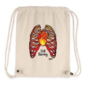 Feuer Herz im mit Rippen Tattoo Style - Stanley/Stella recycelter Gym Bag - Naturweiß - Vorne