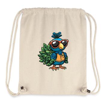 Pfau Vogel Comic Urlaub - Stanley/Stella recycelter Gym Bag - Naturweiß - Vorne