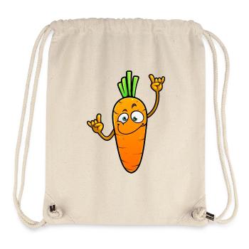 Fröhliche Karikatur-Karotte mit Zwinkern - Stanley/Stella recycelter Gym Bag - Naturweiß - Vorne