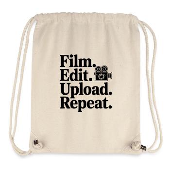 Film. Edit. Hochladen. Wiederholen. - Stanley/Stella recycelter Gym Bag - Naturweiß - Vorne