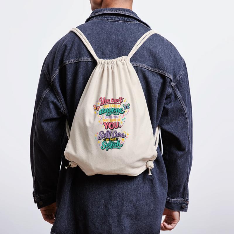 Vous d’abord : Devise de soin de soi Motivation Pleine conscience Sac à cordon recyclé Stanley/Stella