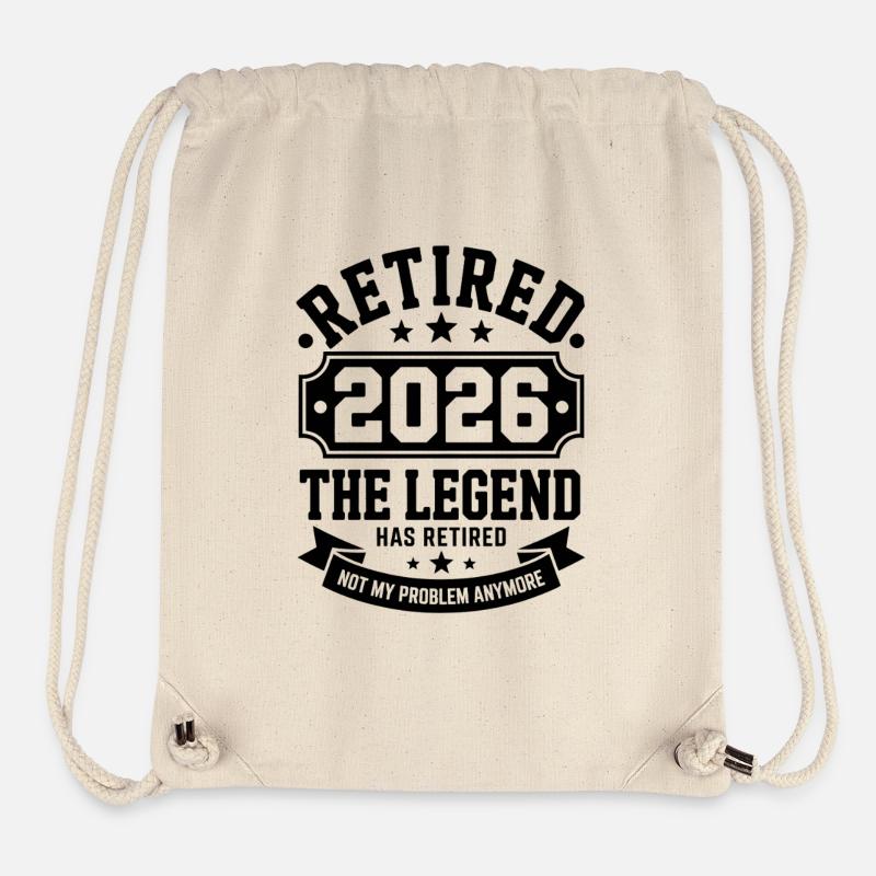 Retired 2026 Funny Retired Graphic Men Retirement - Sac à cordon recyclé Stanley/Stella - blanc naturel