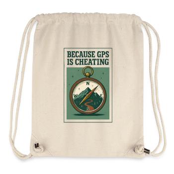 GPS is cheating | Compass Hiking - Stanley/Stella Recycled Gym Bag - natural - Front