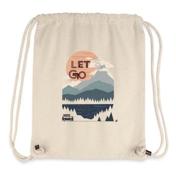 Soleil, montagnes, forêt, lac et bus Allons-y - Sac à cordon recyclé Stanley/Stella - blanc naturel - Devant