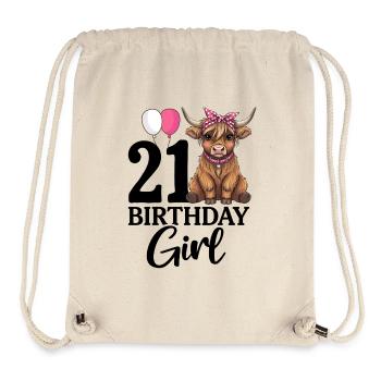 21 Birthday Girl - Stanley/Stella Recycled Gym Bag - natural - Front