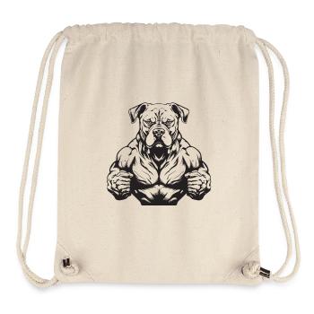 Muscles de bête canine - Sac à cordon recyclé Stanley/Stella - blanc naturel - Devant