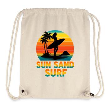 Sun Sand Surf Sunset Surferin Beach Vibes - Stanley/Stella recycelter Gym Bag - Naturweiß - Vorne