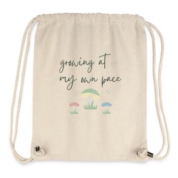 Wachse in eigenem Tempo- motivierendes Pilz Design - Stanley/Stella recycelter Gym Bag - Naturweiß - Vorne