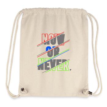 Aujourd’hui Ore Never Lettering - Sac à cordon recyclé Stanley/Stella - blanc naturel - Devant
