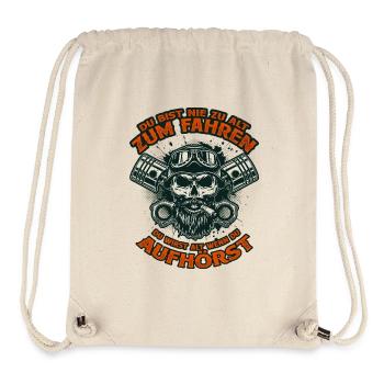 Biker Totenkopf Nie Zu Alt Zum Fahren - Stanley/Stella recycelter Gym Bag - Naturweiß - Vorne