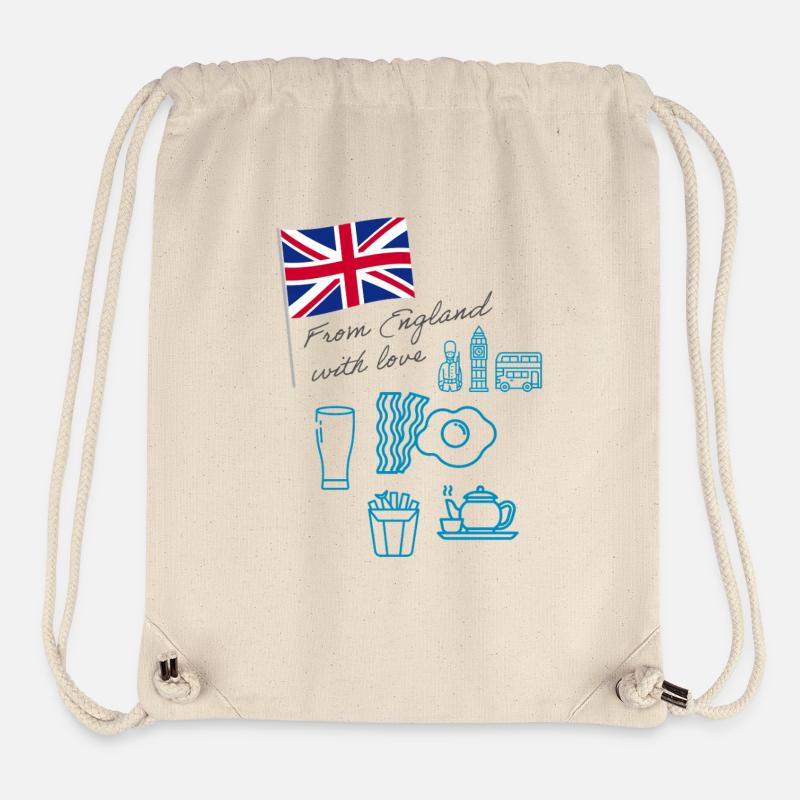EXANGLIA (Blau + Grauer Text) - Stanley/Stella recycelter Gym Bag - Naturweiß