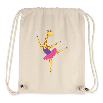 Giraffenballett im Pink Tutù - Stanley/Stella recycelter Gym Bag - Naturweiß - Vorne