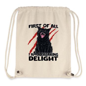 Black Cat Chaos Goblin Aggressive Cat Humor - Stanley/Stella Recycled Gym Bag - natural - Front