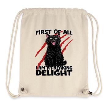 Goblin Fashion Cat Black Cat Aggressive Zoomie - Stanley/Stella Recycled Gym Bag - natural - Front